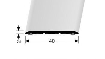 Přechodový profil plochý 40mm v eloxu (samolepící) 2,7m