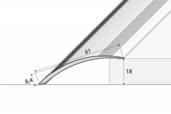 Přechodová lišta A49  (61 mm samolepící) 1m