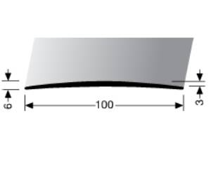 Přechodová lišta A 72 v eloxu 100 mm (samolepící) 2m