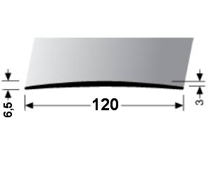 Přechodová lišta A 73 v eloxu 120 mm (samolepící) 2m