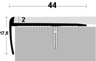 Schodový profil AC25 v eloxu (šrubovací) 2,7m