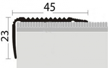 Schodový profil 45x23mm samolepící v eloxu délka 2,7m