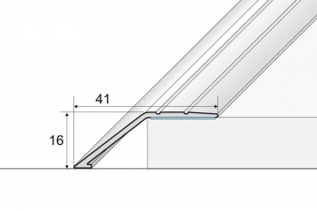Přechodová lišta A47 šikmá nájezdová v eloxu 41mm samolepící 2,7m