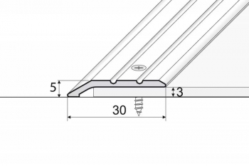 Přechodová lišta A01 šikmá nájezdová v eloxu 30mm šrubovací 2,7m