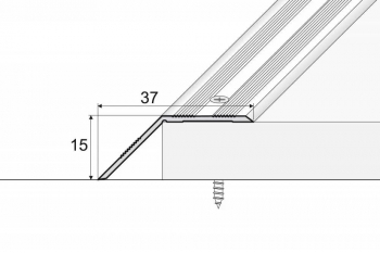 Přechodová lišta A39 šikmá nájezdová v eloxu 37mm šrubovací 2,7m