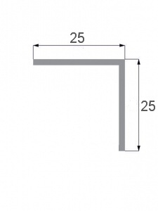 Rohový profil hliníkový 25x25mm délka 2,5m