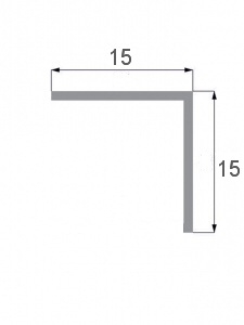 Rohový profil hliníkový 15x15mm délka 2,5m