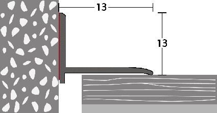 Soklový ukončovací profil 13 x 13mm (samolepící) 2,5m