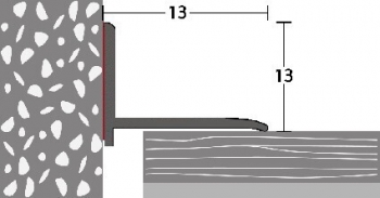 Soklový ukončovací profil 13 x 13mm (samolepící) 2,5m