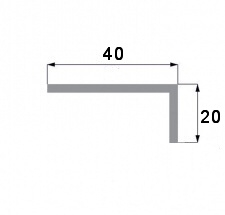 Rohový profil plastový 40x20mm délka 2,75m