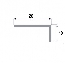 Rohový profil plastový 20x10mm délka 2,75m