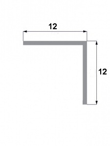 Rohový profil hliníkový 12x12mm délka 2,5m